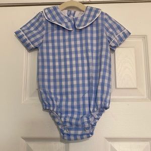 Smocked South Blue Gingham Bubble